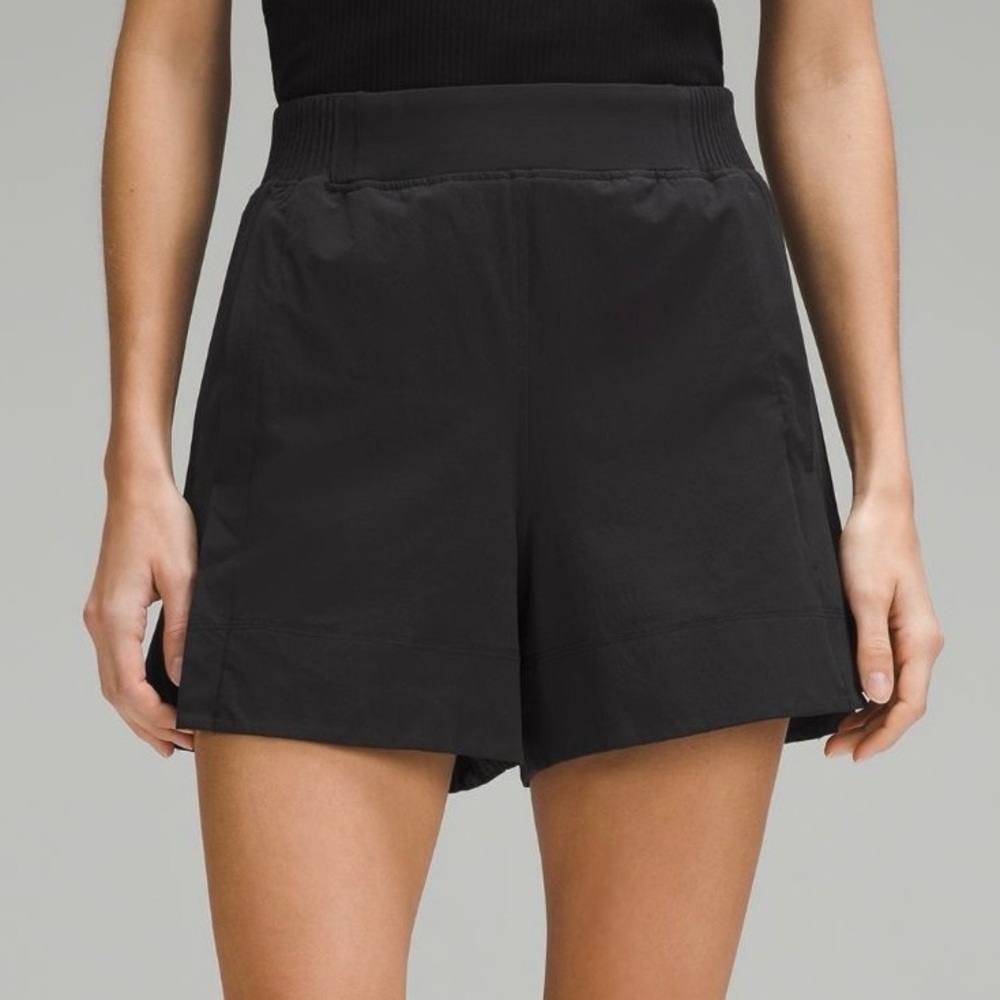 Lululemon (2 pairs) Relaxed-Fit High Rise Shorts (black & pink)